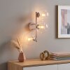 Sandfarbene moderne Kugel-Wandleuchte Gastor mit drei klaren Glasschirmen im Cluster