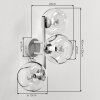 Moderne Kugel-Wandleuchte Ripoll, sandfarbenes Metallgestell, drei klare Glasschirme