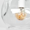 Moderne sandfarbene Kugel-Wandleuchte Ripoll im 2er-Set mit drei klaren Glasschirmen
