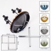 Naturfarbene Boho Kugel-Deckenleuchte Koyoto mit Holzlamellen-Abdeckung und 4 Glasschirmen