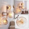 Moderne Kugel-Wandleuchte Koyoto mit drei Glasschirmen, Wandlichteffekt