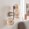 Moderne Kugel-Wandleuchte Koyoto mit drei Glasschirmen, Wandlichteffekt