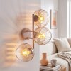 Moderne Kugel-Wandleuchte Koyoto mit drei Glasschirmen, Wandlichteffekt