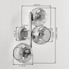 Moderne Kugel-Wandleuchte Koyoto im 2er-Set mit drei rauchfarbenen Glasschirmen