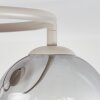 Kugel-Deckenleuchte Gastor mit drei rauchfarbenen Glasschirmen im Cluster, ø 37 cm