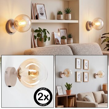 Moderne Kugel-Wandleuchte Gastor im 2er-Set mit E14-Fassung für die Couch