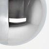 Retro-Kugel-Wandleuchte Gastor mit rauchfarbenem Glasschirm, Metall-Wandhalter in Sandfarben