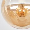Kugel-Wandleuchte Gastor mit vertikalem Dreier-Cluster aus bernsteinfarbenem Glas