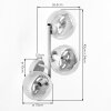 Moderne Kugel-Wandleuchte Gastor im 2er-Set mit drei bernsteinfarbenen Glasschirmen