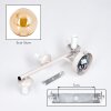Moderne Kugel-Wandleuchte Gastor im 2er-Set mit drei bernsteinfarbenen Glasschirmen