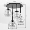 Moderne Cluster-Deckenleuchte Ripoll mit 4 runden Glasschirmen in Bernstein, ø 15 cm