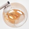 Moderne Kugel-Wandleuchte Koyoto mit 3 bernsteinfarbenen Glasschirmen