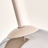 Moderne Kugel-Deckenleuchte Koyoto mit 4 bunten Glasschirmen und sandfarbenem Gestell