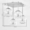 Kugel-Deckenleuchte Koyoto, moderne Cluster-Anordnung mit 4 weißen Glasschirmen