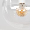 Moderne Kugel-Deckenleuchte Gastor mit drei klaren Glasschirmen, Gestell in Sandfarben