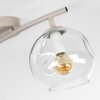 Sandfarbene moderne Deckenleuchte Ripoll mit zwei klaren Glasschirmen