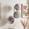 Moderne Wandleuchte Koyoto mit drei rauchfarbenen und klaren Glasschirmen, E14-Fassung