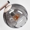 Wandleuchte Koyoto mit drei runden Rauchglasschirmen und Lichteffekt an der Wand