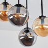 Moderne Kugel-Deckenleuchte Gastor mit 4 Glasschirmen in Bernstein und Rauch