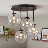 Moderne Cluster-Deckenleuchte Chehalis mit 4 klaren Glasschirmen in versetzter Anordnung