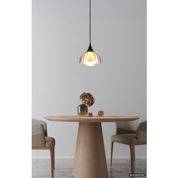 NOWA Eva moderne Hängeleuchte mit rauchfarbenem Glasschirm Ø 20 cm IP20 10 Watt