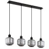 NOWA Tom Pendelleuchte mit rauchfarbenem Glasschirm, 4-flammig, E14, ø 15 cm