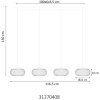 NOWA Astari LED Hängeleuchte für Esstisch modern 116,5 cm 2700K 2400lm 20W IP20