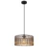 NOWA Leeds modern Hängeleuchte Pendelleuchte mit rauchfarbenem Schirm, E27 35 cm