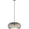 NOWA Max moderne Pendelleuchte für Esszimmer mit Käfigoptik aus Metall in Braun, Ø 40 cm, IP20