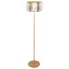 NOWA Run Stehleuchte modern E27 mit Schalter am Kabel, Metall in Holzoptik