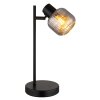 NOWA Tom moderne Metall-Tischlampe mit rauchfarbenem Glasschirm, E14, 40 Watt, IP20
