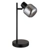 NOWA Tom moderne Metall-Tischlampe mit rauchfarbenem Glasschirm, E14, 40 Watt, IP20