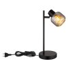 NOWA Tom moderne Metall-Tischlampe mit rauchfarbenem Glasschirm, E14, 40 Watt, IP20