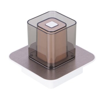 NOWA Fiona quadratische LED-Tischleuchte mit rauchfarbenem Acrylglasschirm