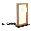 NOWA Nanda braune Holz-Tischlampe mit weißem Glasschirm, 2-flammig, G9, modern