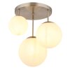 NOWA Kop 3-flammige Deckenleuchte E27 mit braunem Glasschirm, nickel-matt Ø 45 cm