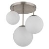 NOWA Kop 3-flammige Deckenleuchte E27 mit braunem Glasschirm, nickel-matt Ø 45 cm