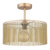 NOWA Leeds Goldene Metall-Deckenlampe E27 Ø 35 cm mit bernsteinfarbenem Schirm