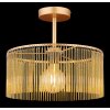 NOWA Leeds Goldene Metall-Deckenlampe E27 Ø 35 cm mit bernsteinfarbenem Schirm