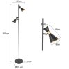 Steinhauer Preto 2-flammige Stehlampe mit drehbaren goldfarbenen Metallschirmen