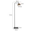 Steinhauer Pintino Stehlampe aus Metall mit bronzefarbenem Metallschirm GU10 dimmbar