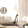 Steinhauer Sable cremefarbene Stoff-Pendelleuchte aus Metall Länge 28 cm dimmbar für Esszimmer