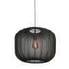 Steinhauer Sable runde Pendelleuchte mit schwarzem Stoffschirm, E27, dimmbar, Länge 45 cm, IP20