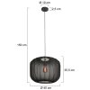 Steinhauer Sable runde Pendelleuchte mit schwarzem Stoffschirm, E27, dimmbar, Länge 45 cm, IP20