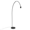 Steinhauer Curve Bogenstehlampe für Wohnzimmer, 210 cm, brauner Seegras-Schirm, dimmbar