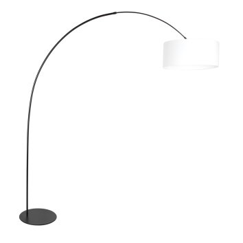 Steinhauer Curve Bogenlampe mit weißem Stoffschirm E27 mit An-/Ausschalter dimmbar