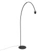 Steinhauer Curve Bogenstehlampe, Bogenlampe mit weißem Stoffschirm, E27, IP20