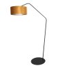 Steinhauer Zig-Zag Bogenstehlampe dimmbar mit goldfarbenem Schirm aus Metall