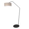 Steinhauer Zig-Zag Bogenstehlampe dimmbar mit Schalter, grauer Stoffschirm