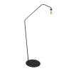 Steinhauer Zig-Zag Bogenstehlampe dimmbar mit Schalter, grauer Stoffschirm